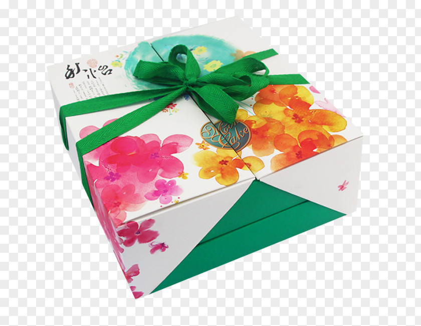 Fresh Flowers Moon Cake Box Mooncake Packaging And Labeling Mid-Autumn Festival PNG