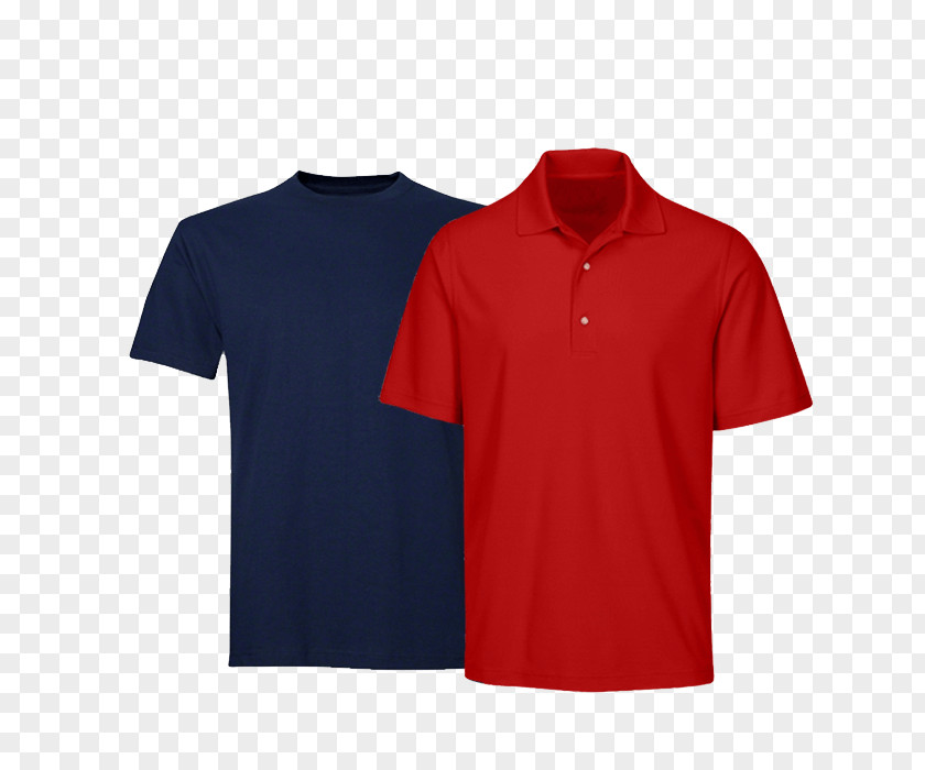 T-shirt Polo Shirt Crew Neck Red Collar PNG