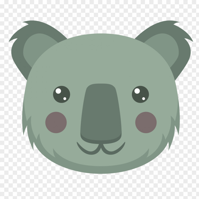 Vector Gray-green Bear Head Green Grey PNG