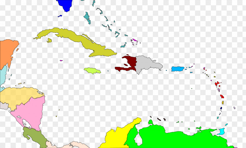 World Map Caribbean West Indies Central America PNG