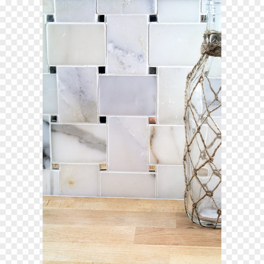 Stone Tile Carrara Marble Mosaic Mirror PNG