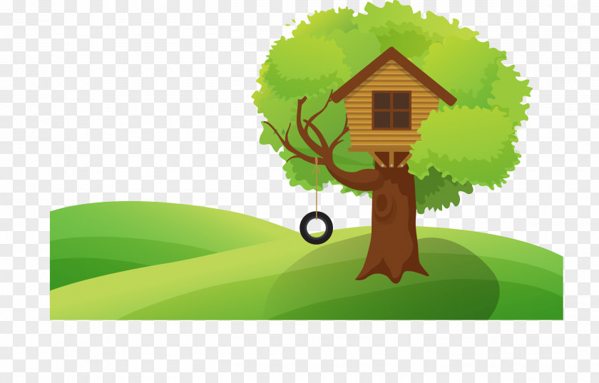 Vector Tree House Illustration PNG