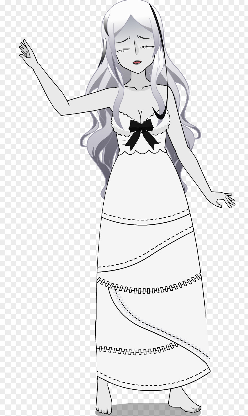 Woman Line Art Costume Drawing PNG