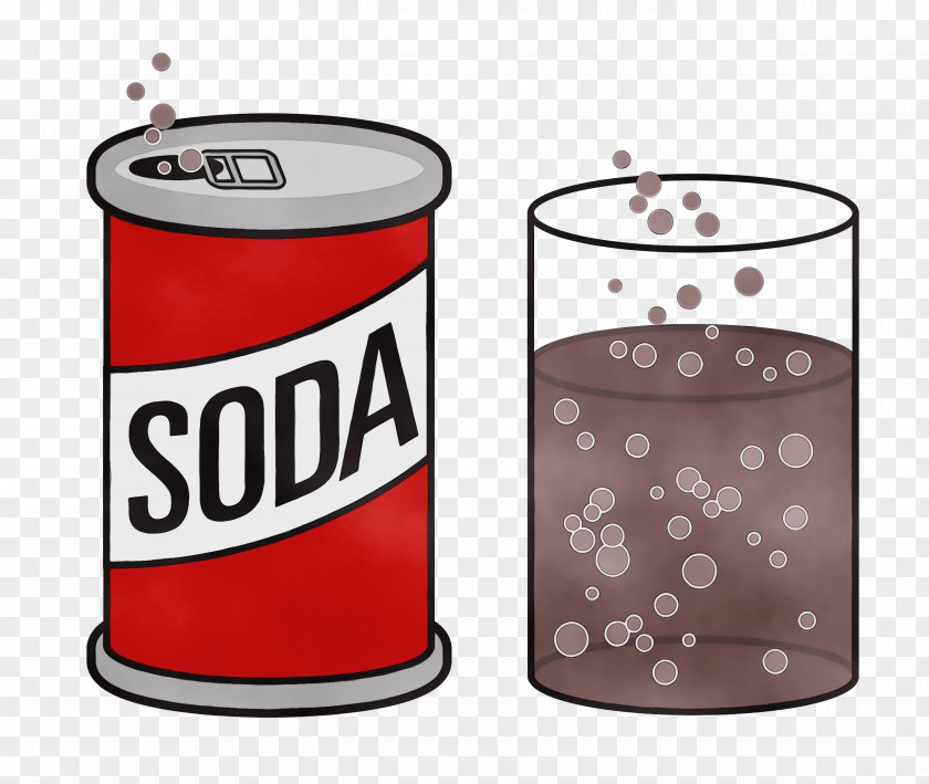 Diet Soda Cylinder Watercolor Background PNG