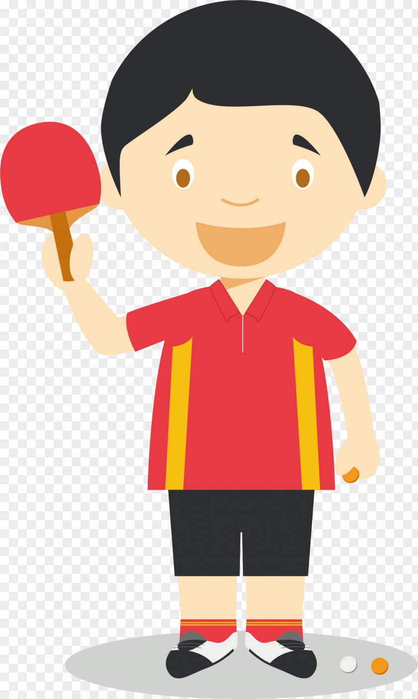 Table Tennis Player Vector Racket PNG
