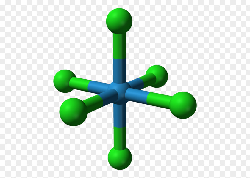Tungsten Hexafluoride Hexachloride Ball-and-stick Model Gas PNG