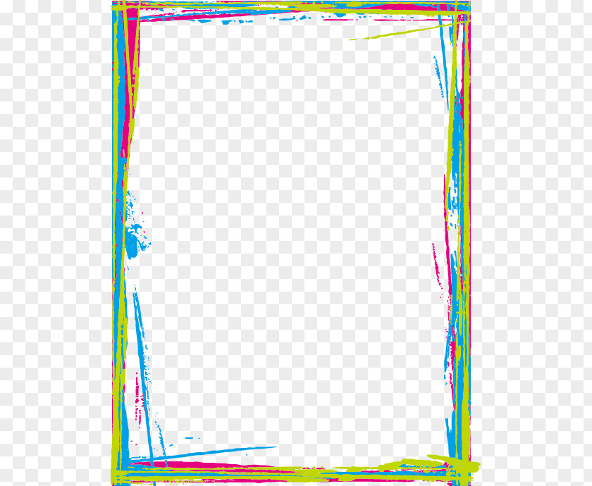 Vector Color Inkjet Border Paper Ink Pen PNG