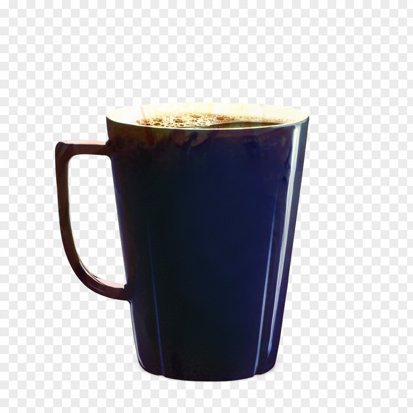 Earthenware Coffee Cup Cobalt Blue PNG