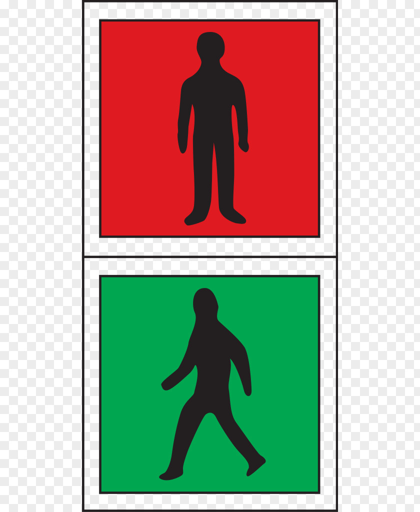 Red Traffic Light Pedestrian Crossing Sign PNG