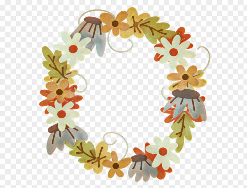 Floral Wreath Flower Leaf Design PNG