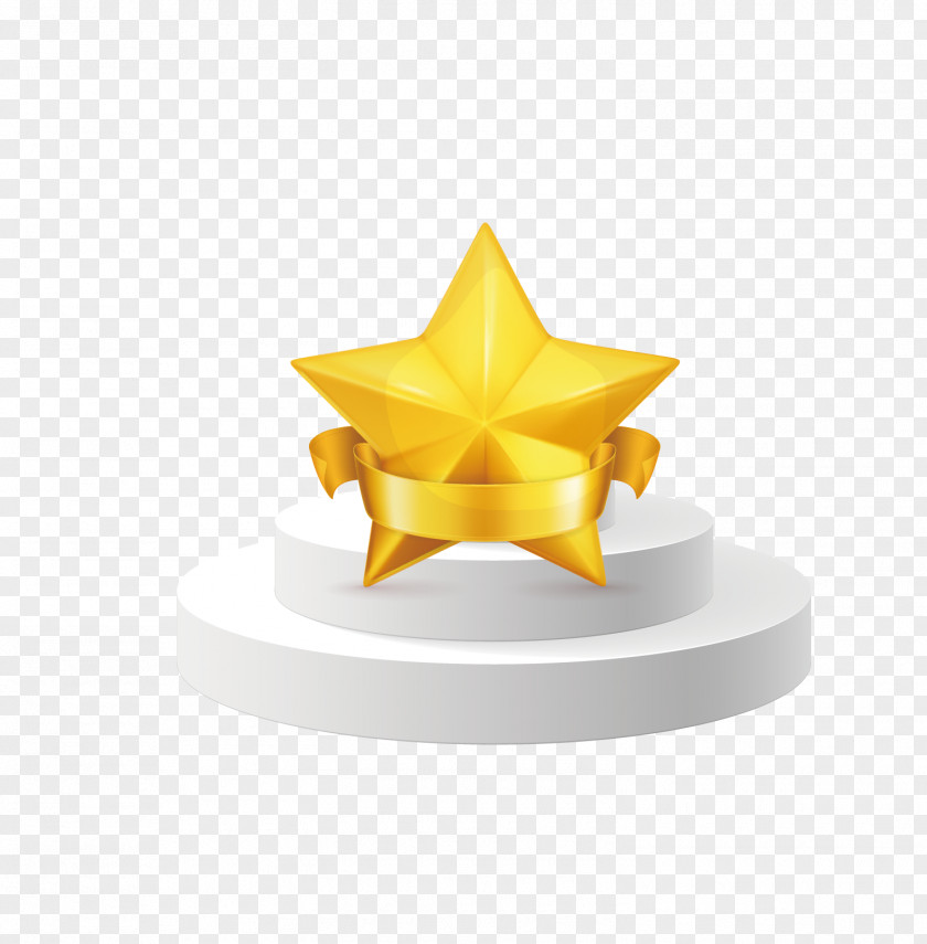 Vector Hand-painted Cartoon Champion List Star Icon PNG
