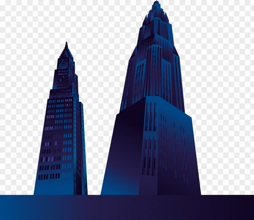 Blue Skyscrapers Vector Material Euclidean Icon PNG
