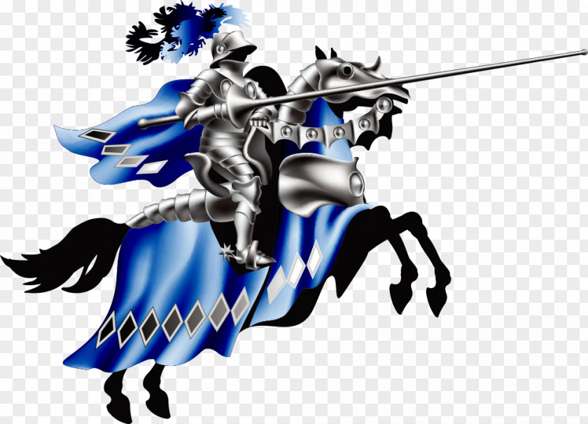 Vector Knight On Horseback Middle Ages Lance Tournament PNG