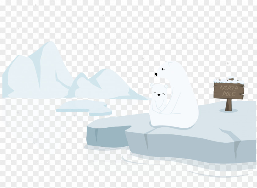 Iceberg Melt Vector Cartoon Illustration PNG