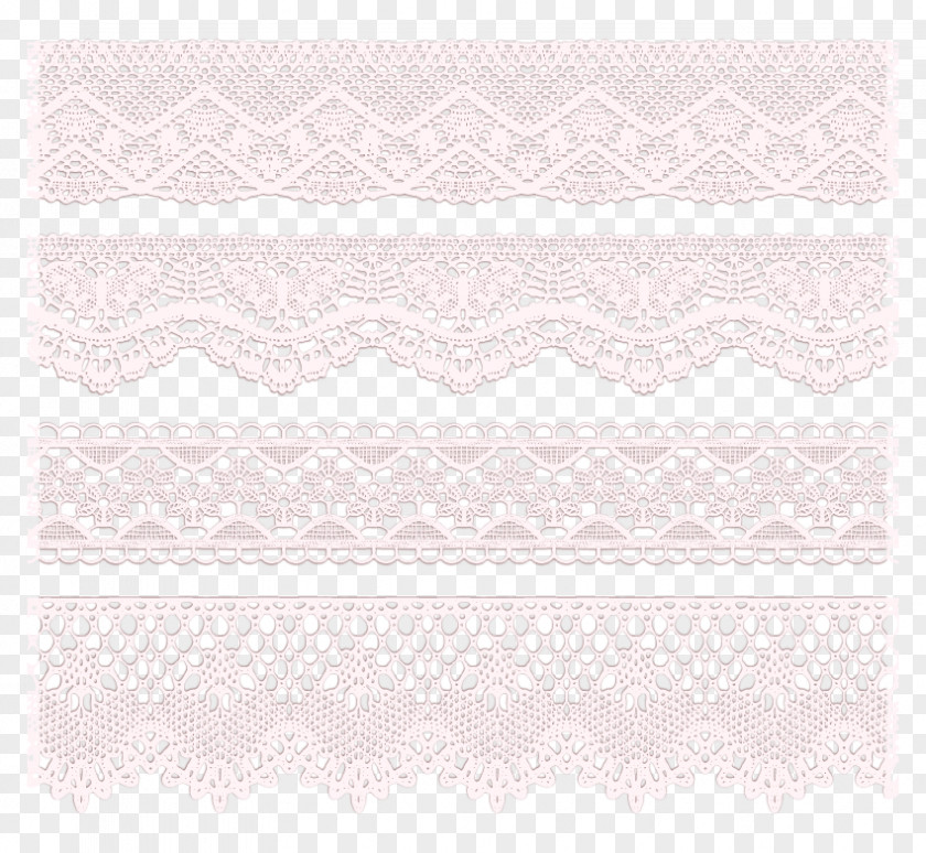 4 White Lace Trim Pattern Vector Placemat PNG
