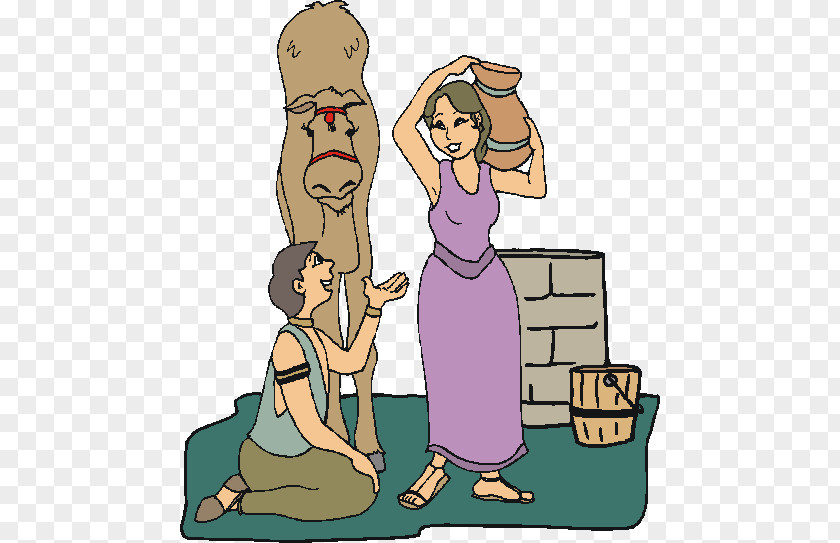 God Bible Story Rebecca And Eliezer At The Well Genesis Midrash PNG