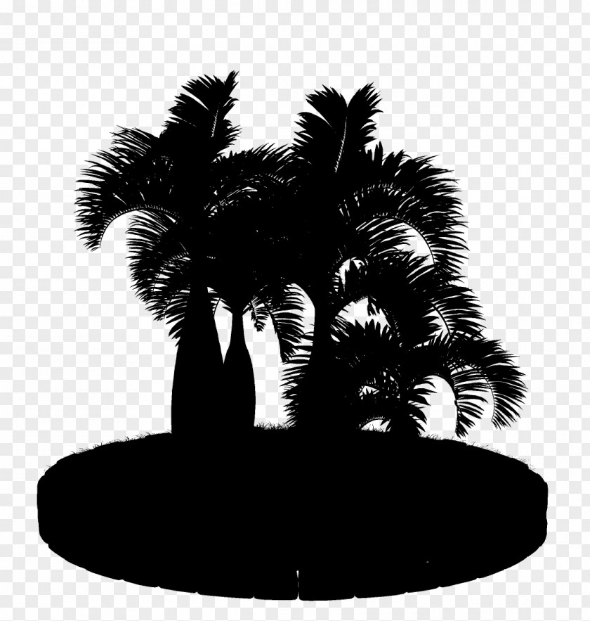 M Date Palm Trees Silhouette Asian Palmyra Black & White PNG