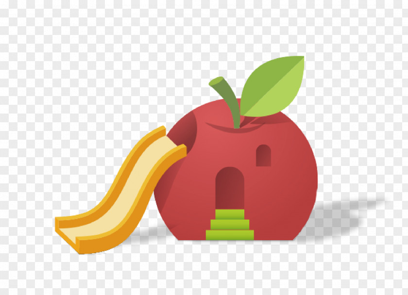 Creative Hand-painted Cartoon Apple-like Slides Reversal Film PNG