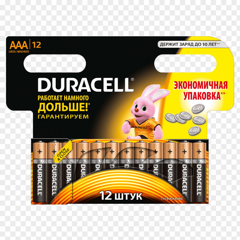 Duracell AAA Battery Electric Button Cell Volt PNG