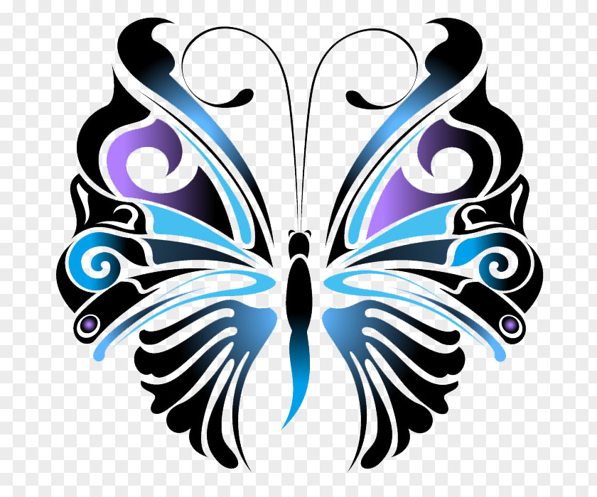 Fantasy Wizard Butterfly Tattoo Stencil Drawing PNG