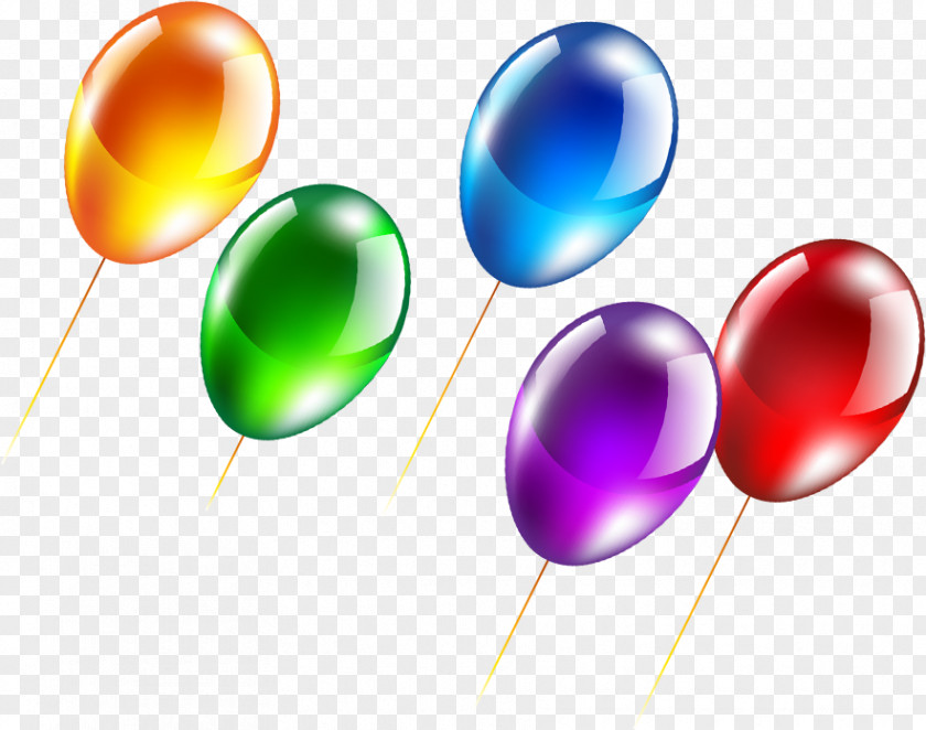 Multicolored Balloons Balloon Flight Ribbon PNG