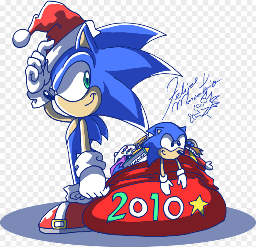 Sonic Christmas Classic Collection The Hedgehog Santa Claus Rudolph Clip Art PNG