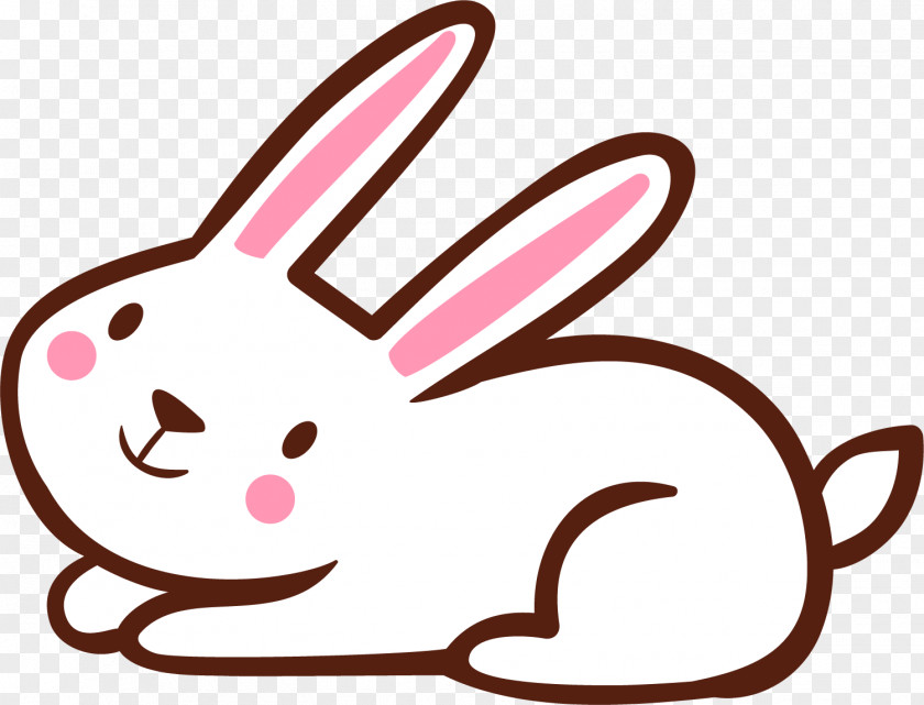 White Cartoon Rabbit Pattern Domestic Clip Art PNG