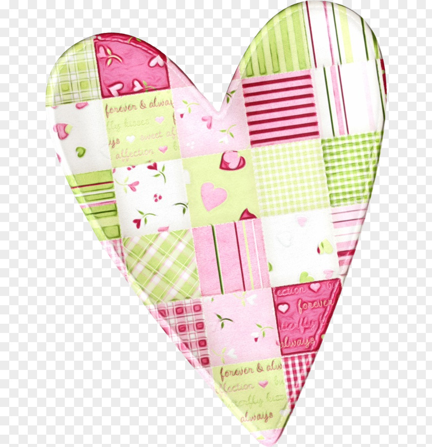 Bib Love Pink Heart Patchwork Textile PNG