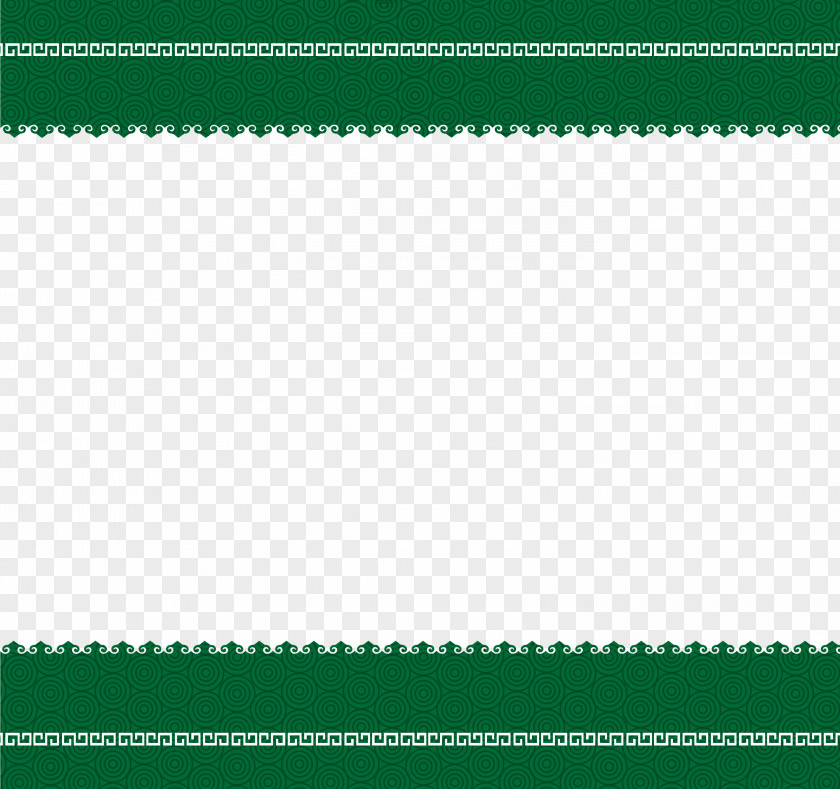 China Wind Border Green Area Angle Pattern PNG