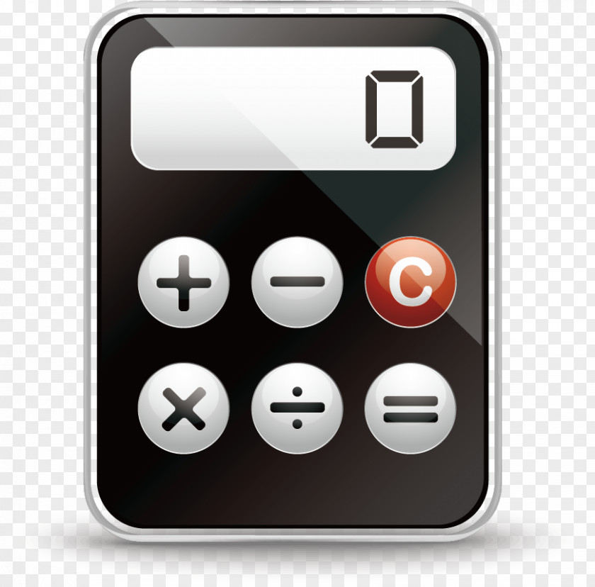 Black Calculator Icon Design PNG