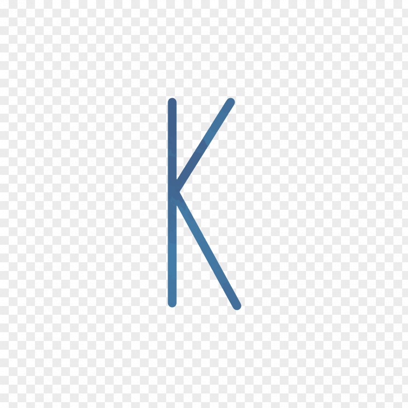 Blue Watercolor Letters K Line Angle Point Brand PNG
