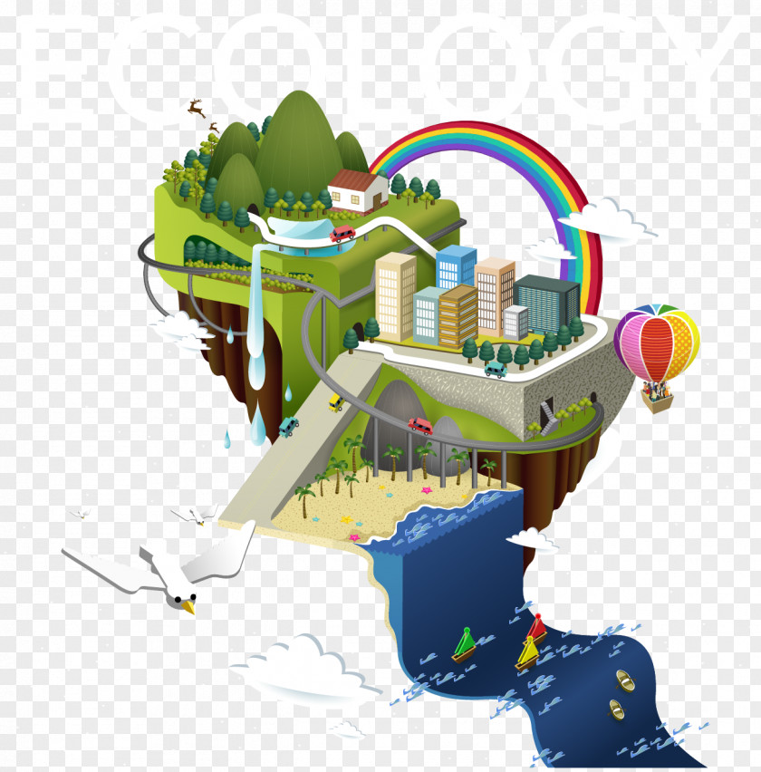 City Building Perspective Ecology Illustration PNG