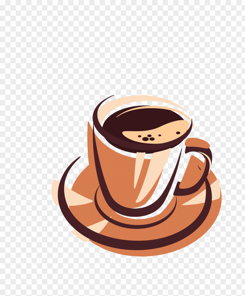 Hand-painted Cartoon Coffee Cafe Drawing PNG
