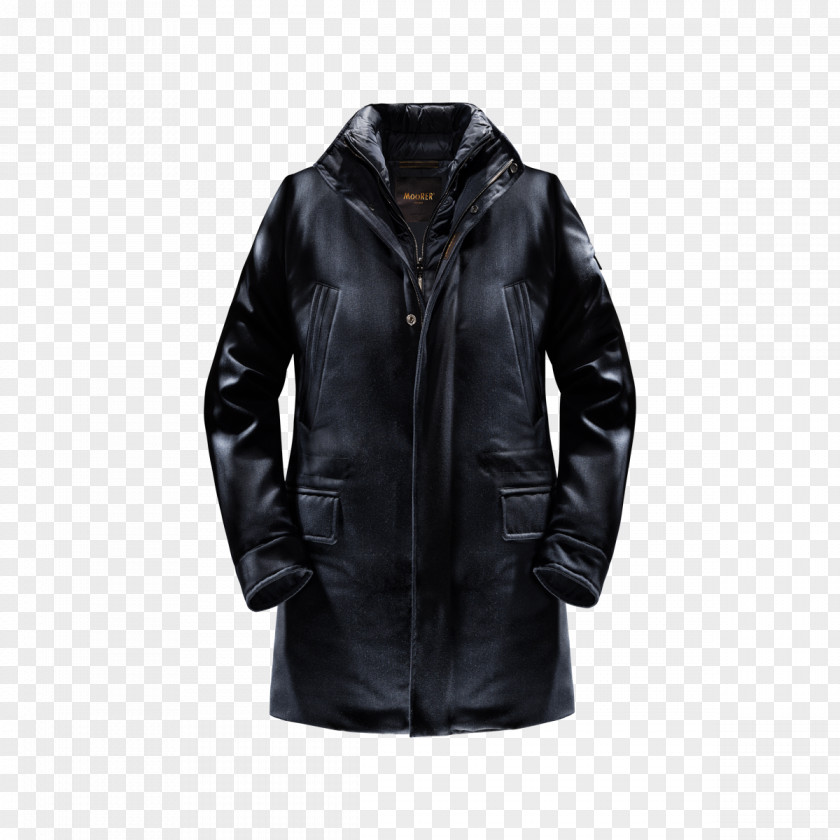 Moorer Leather Jacket Black M PNG