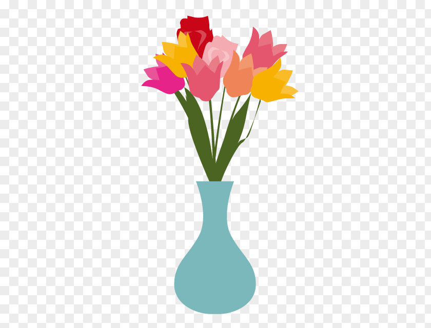 Tulip Vase, Glass Clip Art Flower PNG