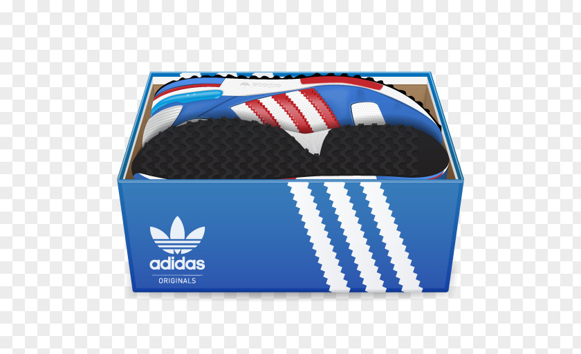 Adidas Shoes In Box Electric Blue Brand Pattern PNG