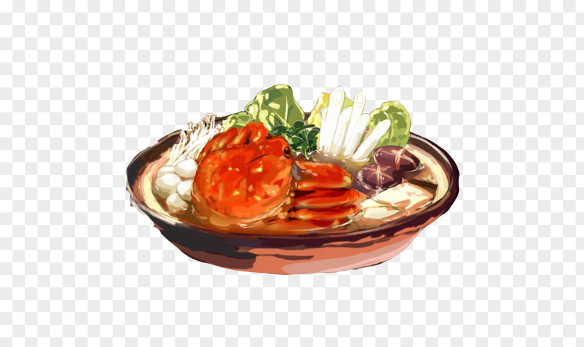 Crab Soup Hand Painting Material Picture Asian Cuisine Seafood PNG