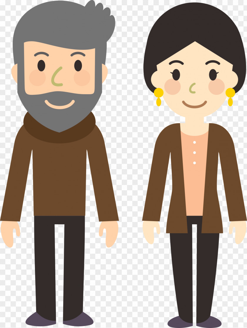 Flattened Characters Men And Women Standing Cartoon Style Drawing Animation Clip Art PNG