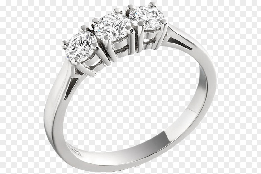 Ring Engagement Brilliant Three Stone PNG