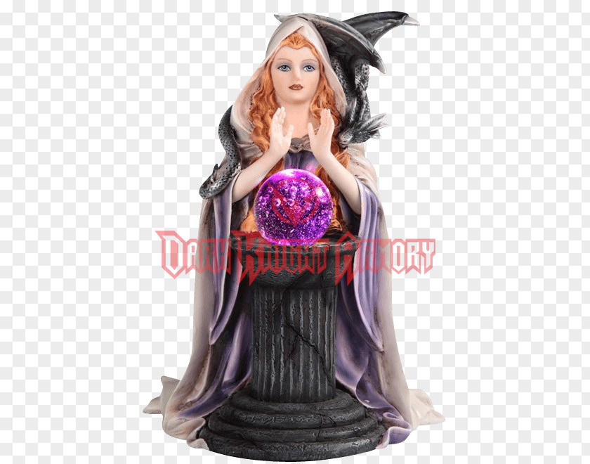 Salem Witch Trials Crystal Ball Witchcraft Figurine Statue PNG