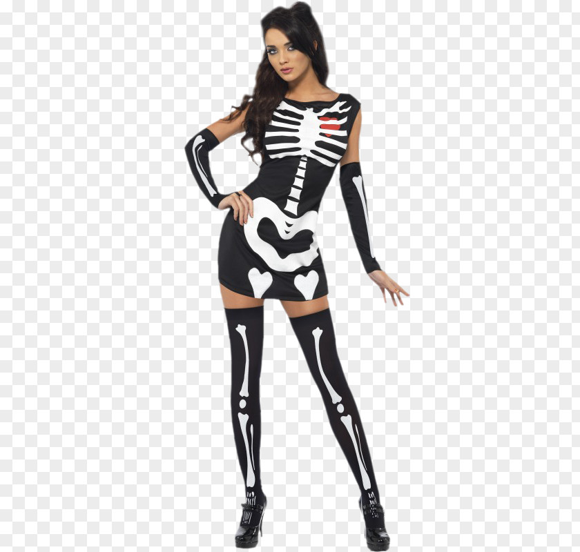 Skeleton Costume Robe Bone Dress PNG