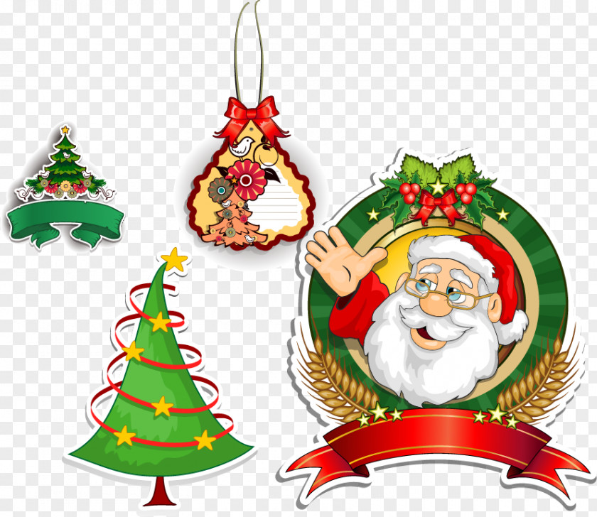 Christmas Tree Vector Material Label China Diploma Gift PNG