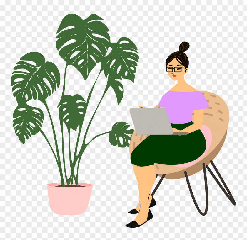 Alone Time Lady Computer PNG