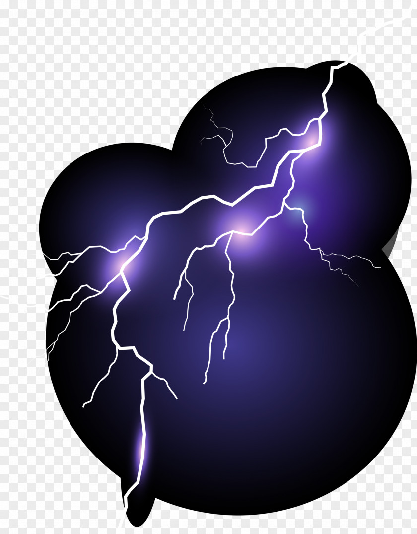 Blue Lightning Purple Designer PNG