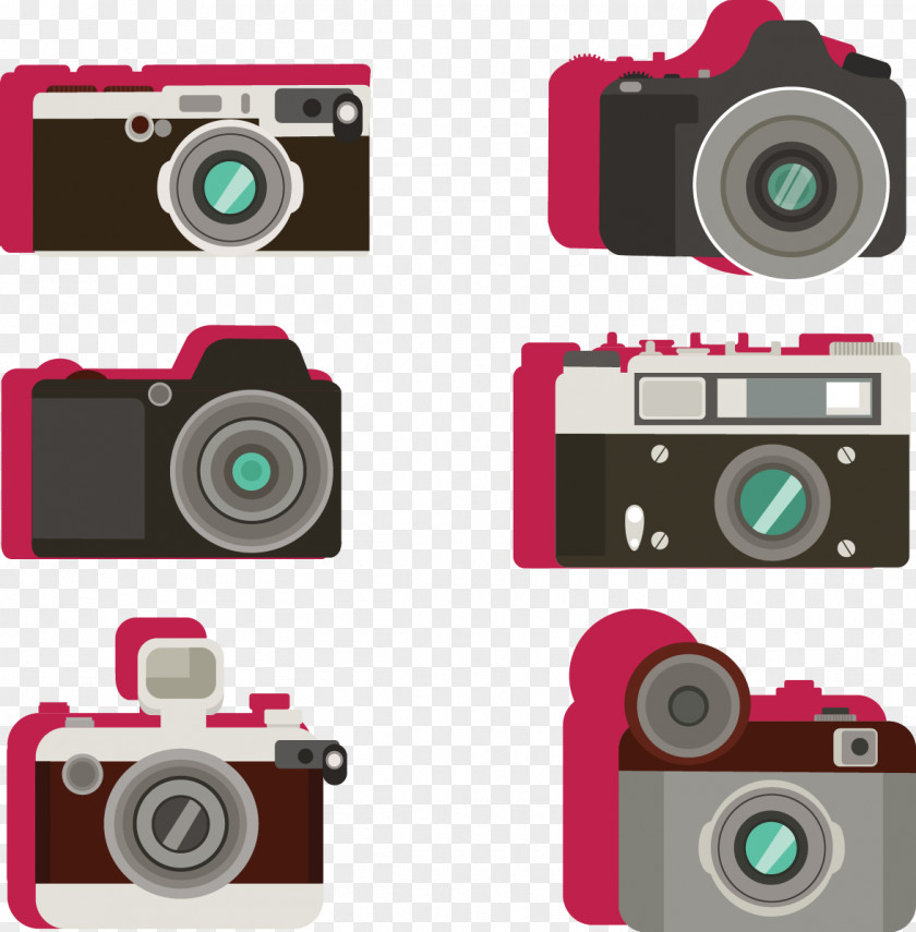 Camera 6 Fashion Design Vector Mirrorless Interchangeable-lens Photography Lens PNG