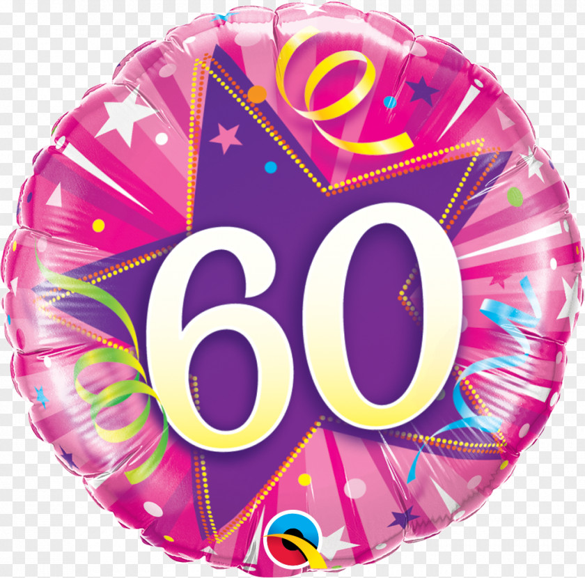 60th Gas Balloon Birthday Party Gift PNG