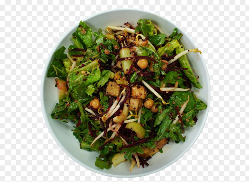 Ginger Dressing Chicken Spinach Salad Fattoush Vegetarian Cuisine Asian Spring Greens PNG