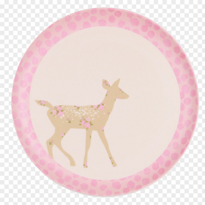Bamboo Plate Reindeer Antler Pink M Tableware PNG