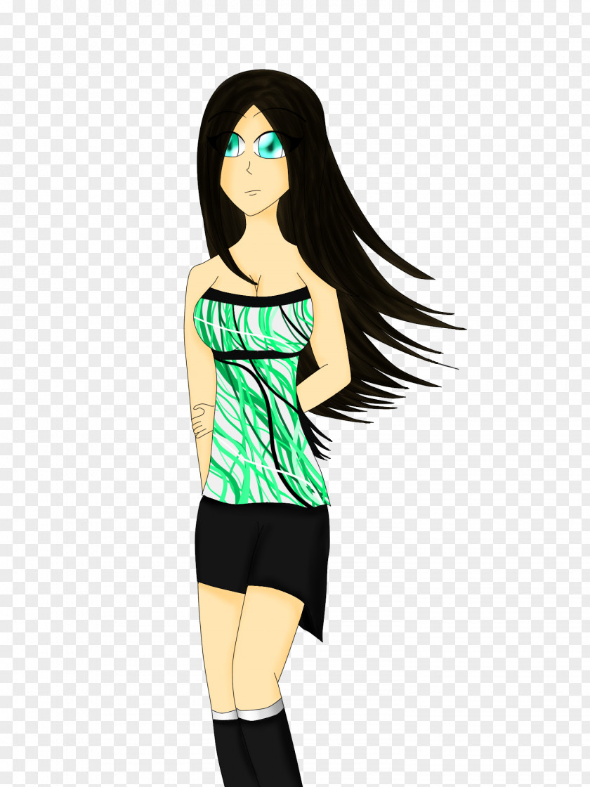 Ginger Watercolor Arm Black Hair Shoulder Hip PNG