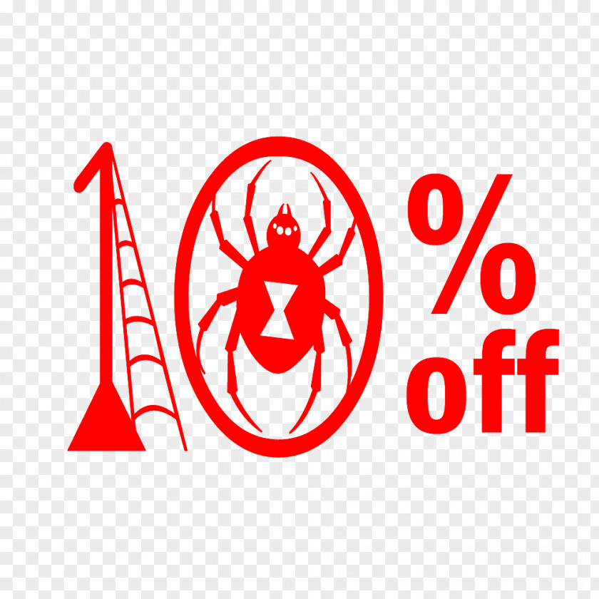 Halloween Sale 10% Off Discount Tag. PNG